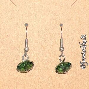 Bundle Sale 3 for $15 | Green Faceted Dangle Earrings